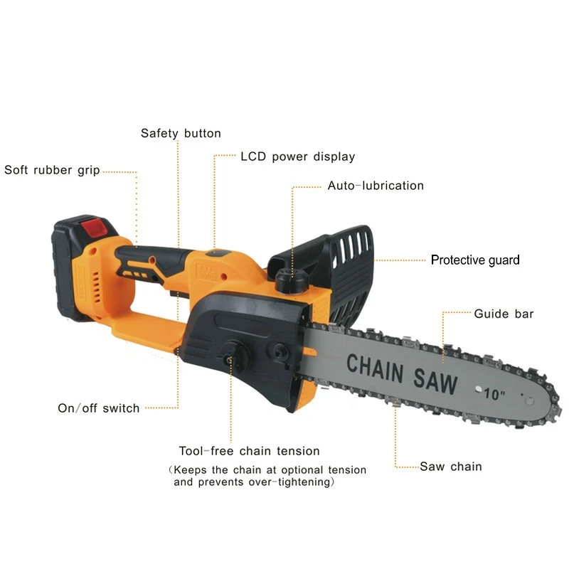 New Arrival Upgraded Brushless 10"/12" Battery Power Cordless Chain Saw