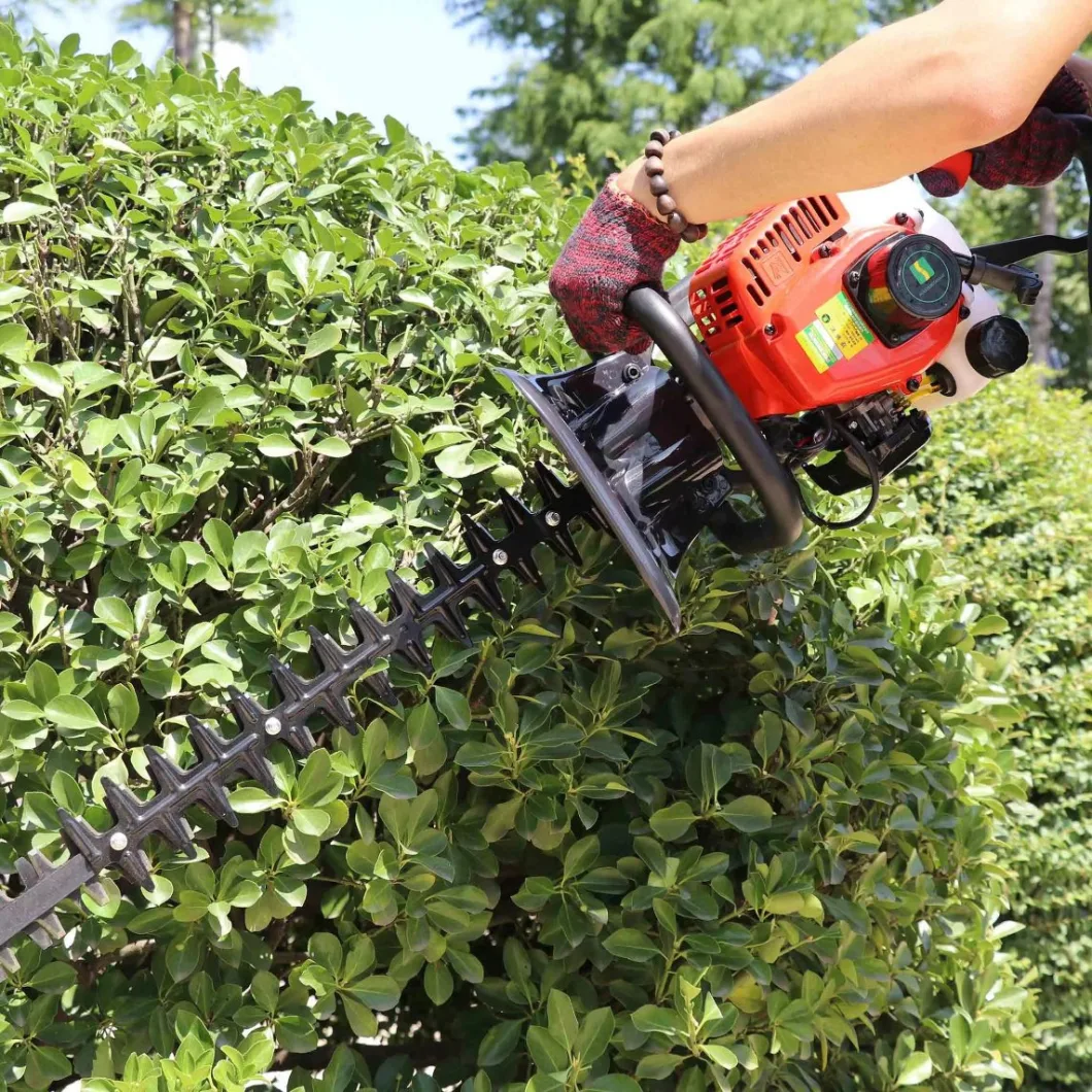 Garden Tool Hand-Held Petrol Hedge Trimmer with Double Blades